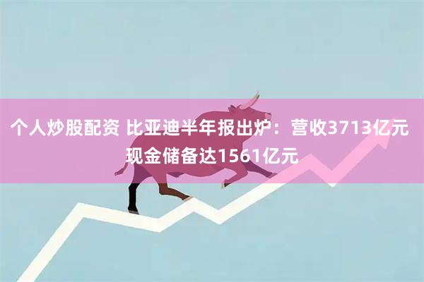 个人炒股配资 比亚迪半年报出炉：营收3713亿元 现金储备达1561亿元